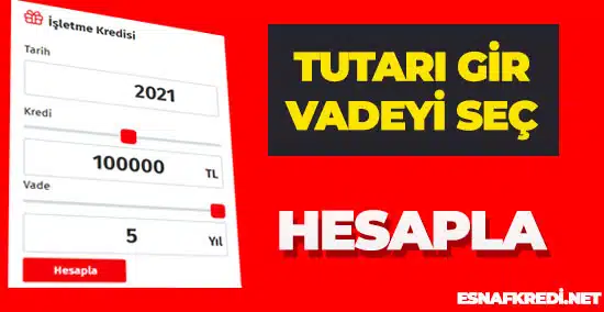 Esnaf Kefalet Kredi Hesaplama aracı atakum